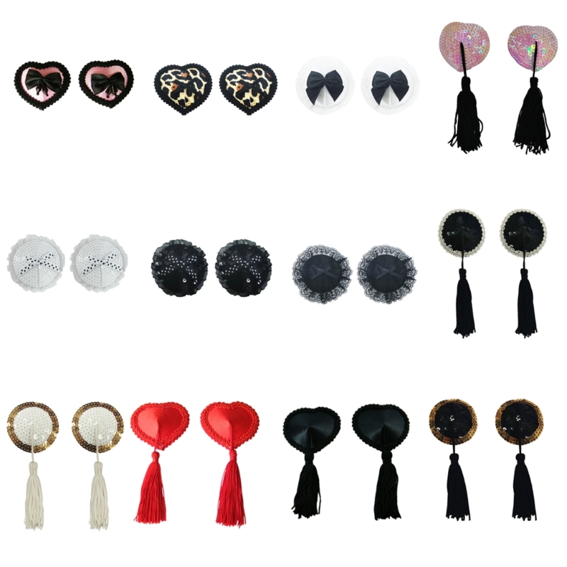 Women Sequins Tassels Pasties  - Nipple Cover Pasties ulasan dan harga