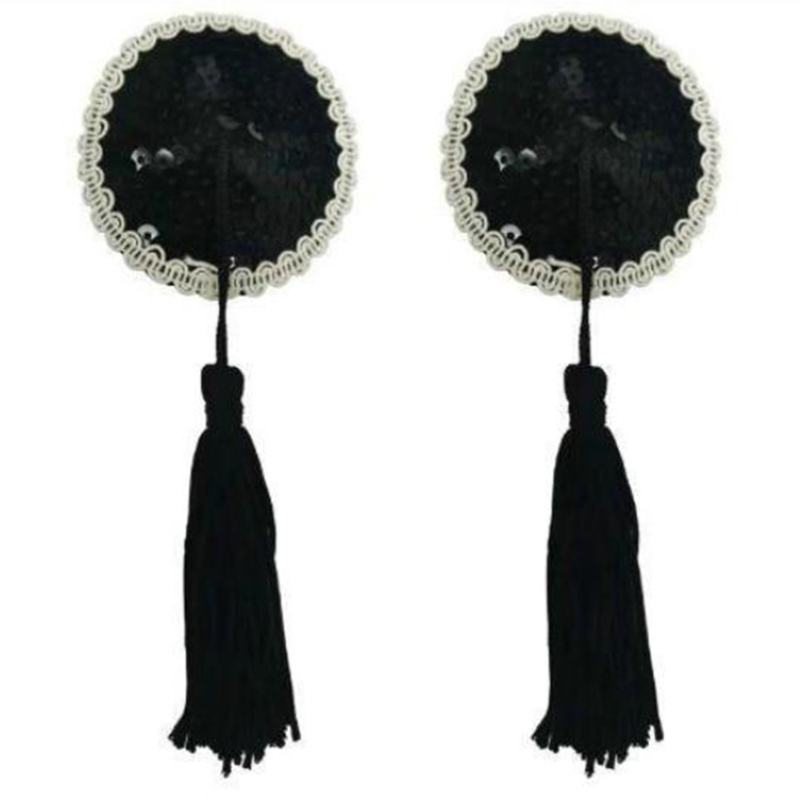 Women Sequins Tassels Pasties  - Nipple Cover Pasties ulasan dan harga