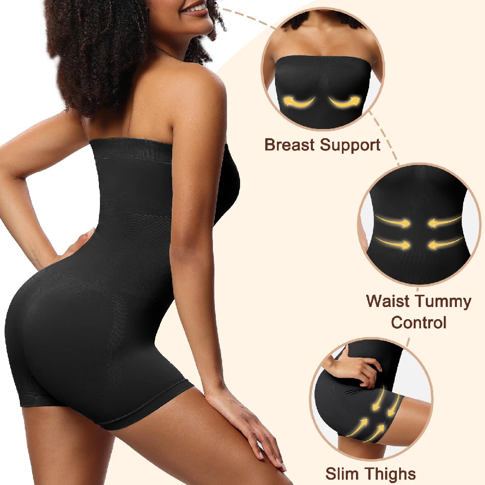 1PCS Seamless Mid Thigh Jumpsu - Shapewear Bodysuit Firm ulasan dan harga